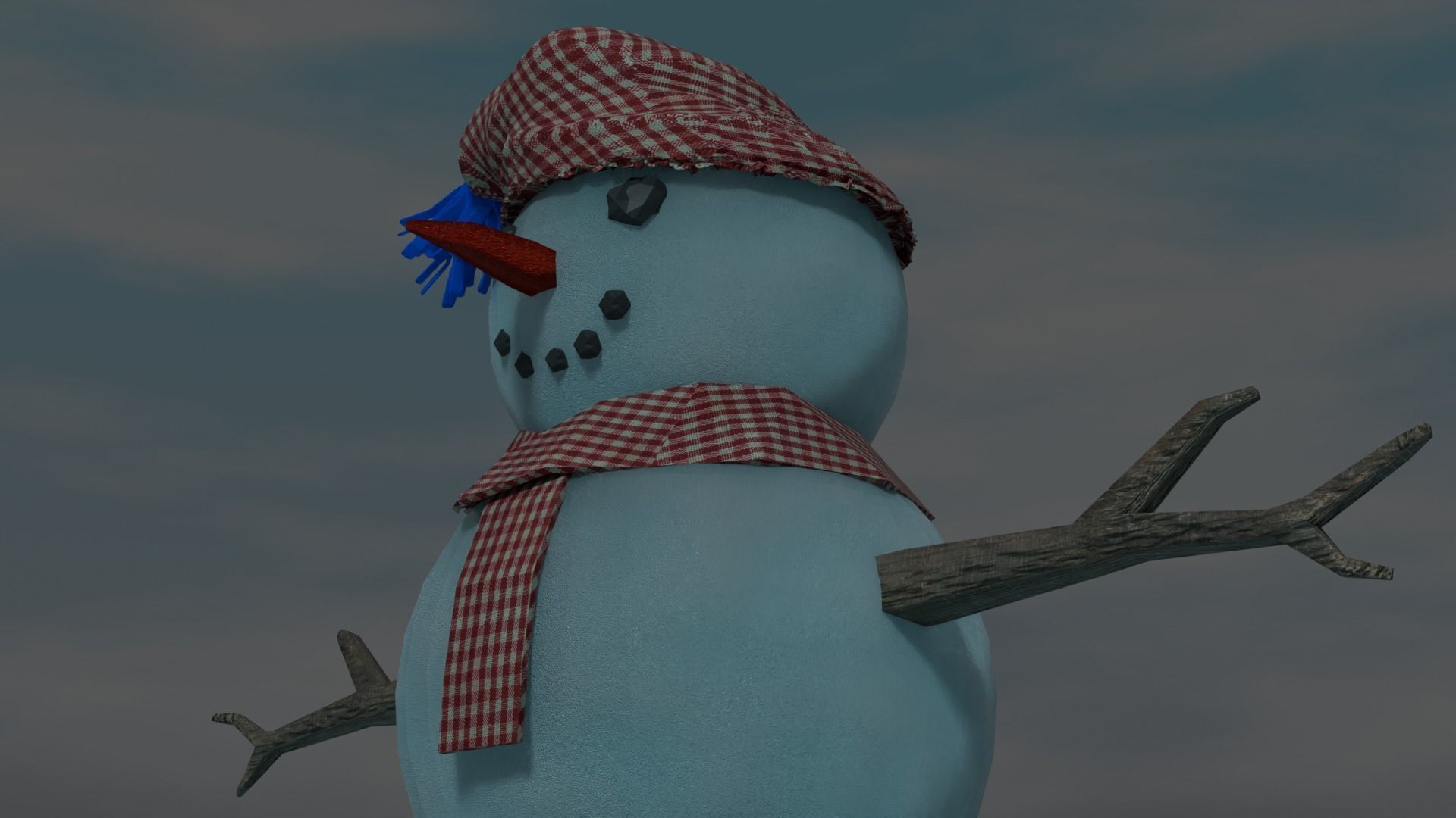 Charming Snowman - 3D Model for Winter Scenes 3D model_4