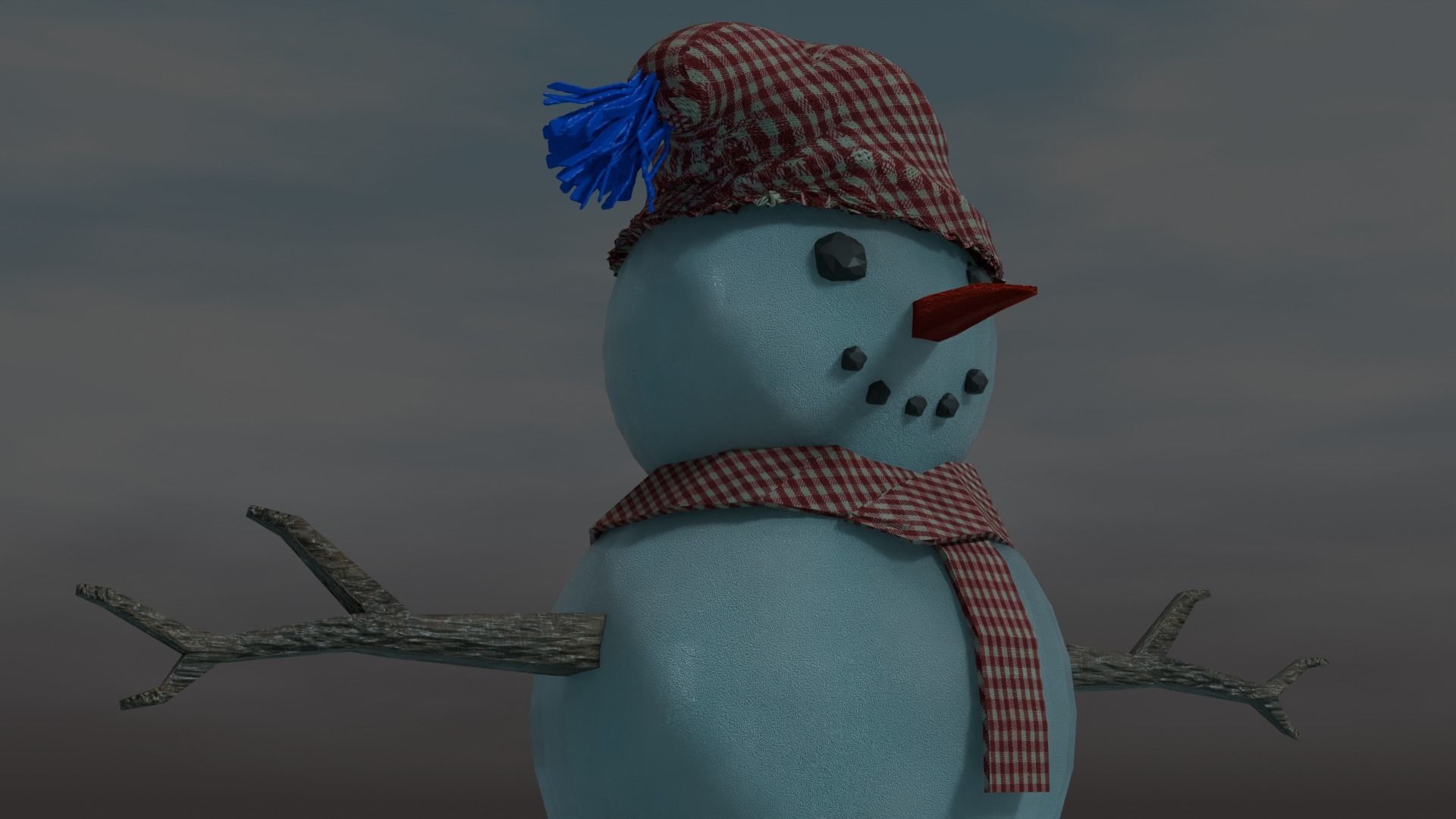 Charming Snowman - 3D Model for Winter Scenes 3D model_2