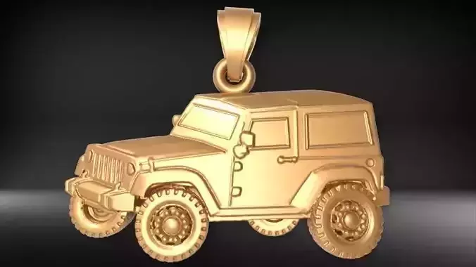  3d hollow Jeep model Charm Pendant Jewelry 3D print model