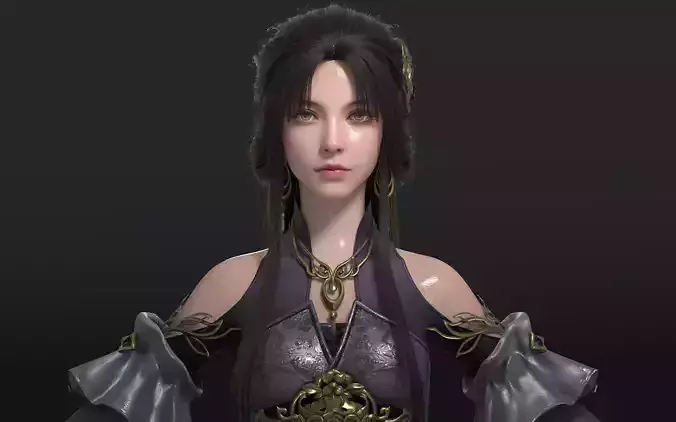 Chinese Girl AsianGirl Y032 3D model