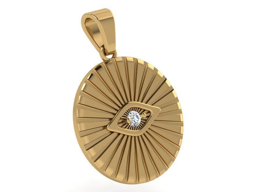 Eye Circle Pendant 4431 3D print model_1