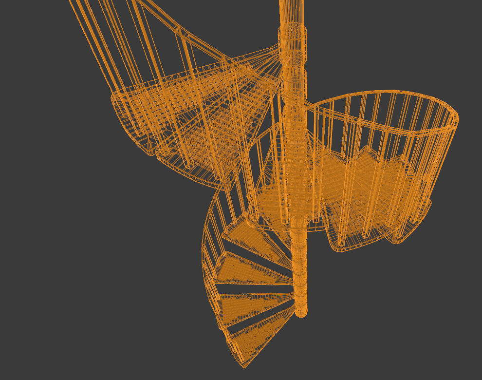 Spiral Staircase Victorian Cast Iron Stair 3D model_3