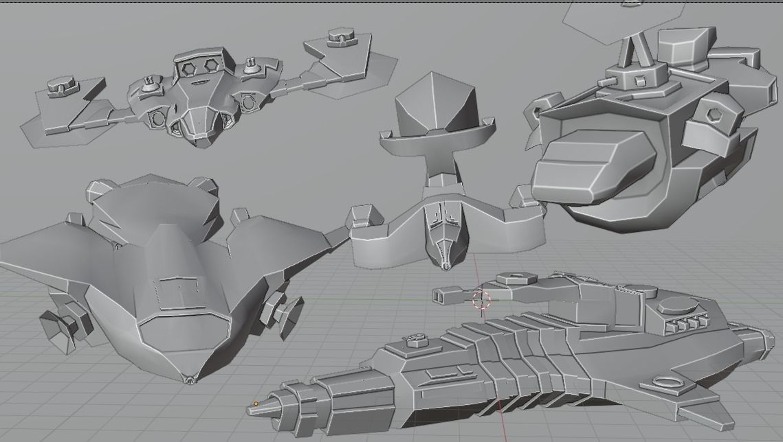 Low Poly Spaceship Pack Low-poly 3D model_2