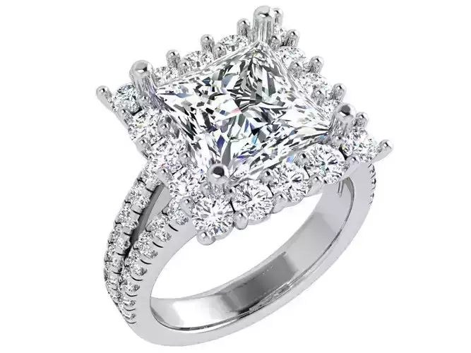 Square Halo Ring 4436