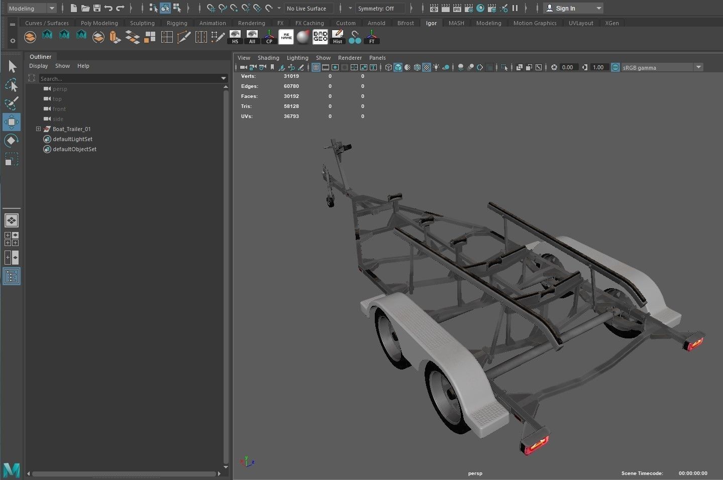 Boat Trailer 01 3D model_9