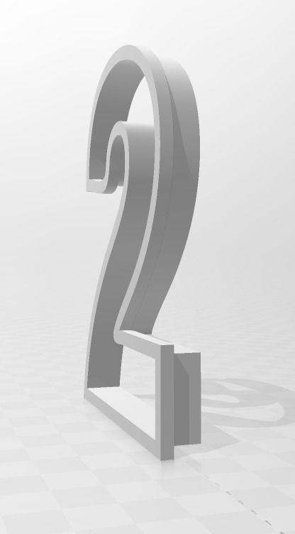 3D MODEL NUMBER 2 CUTTER 3D print model_1
