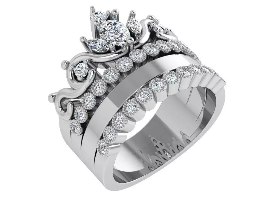 Bezel Setting Ornamental Ring 4447 3D print model