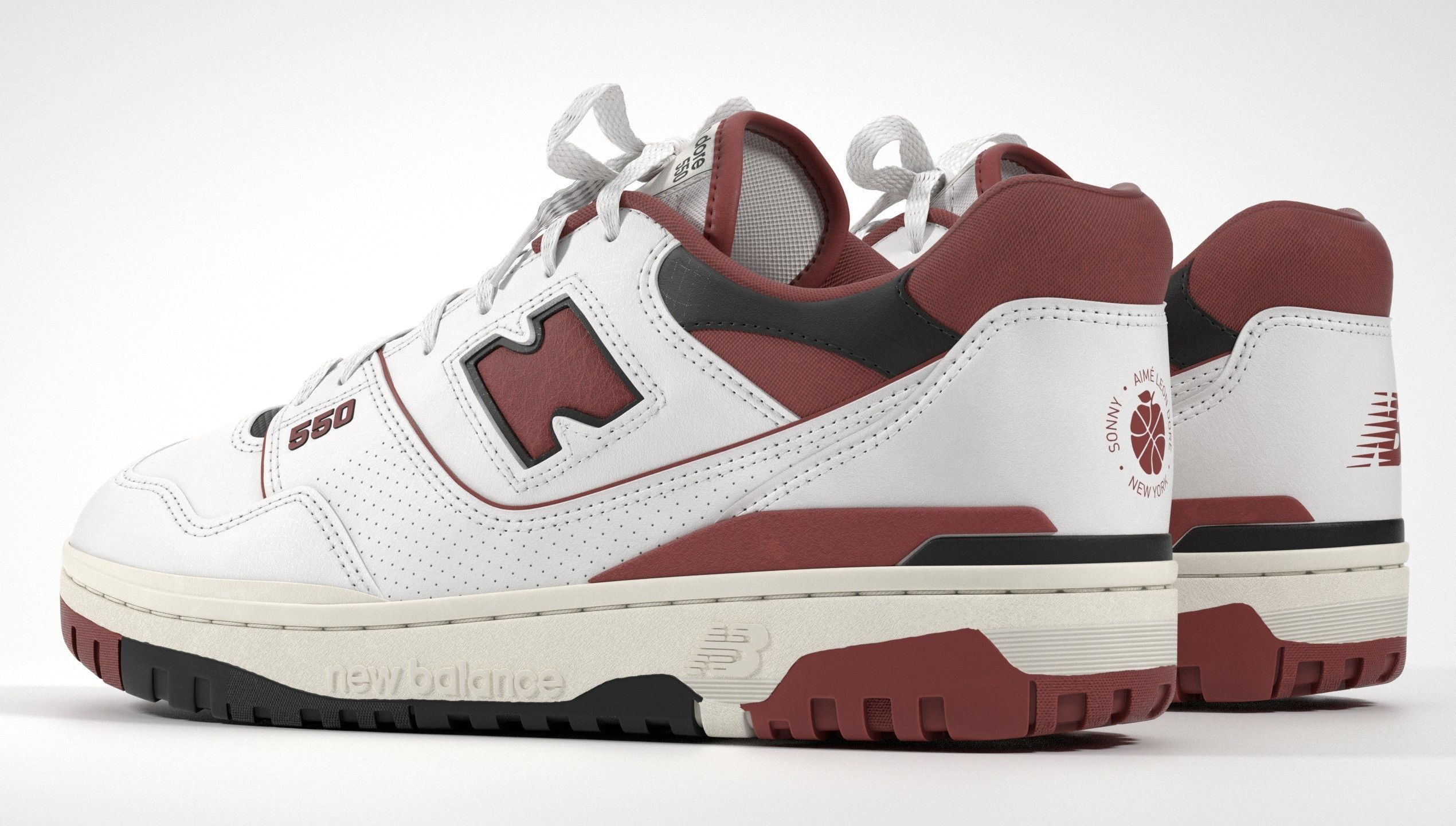 New Balance 550 Aime Leon Dore Red Shoe 3D model_22