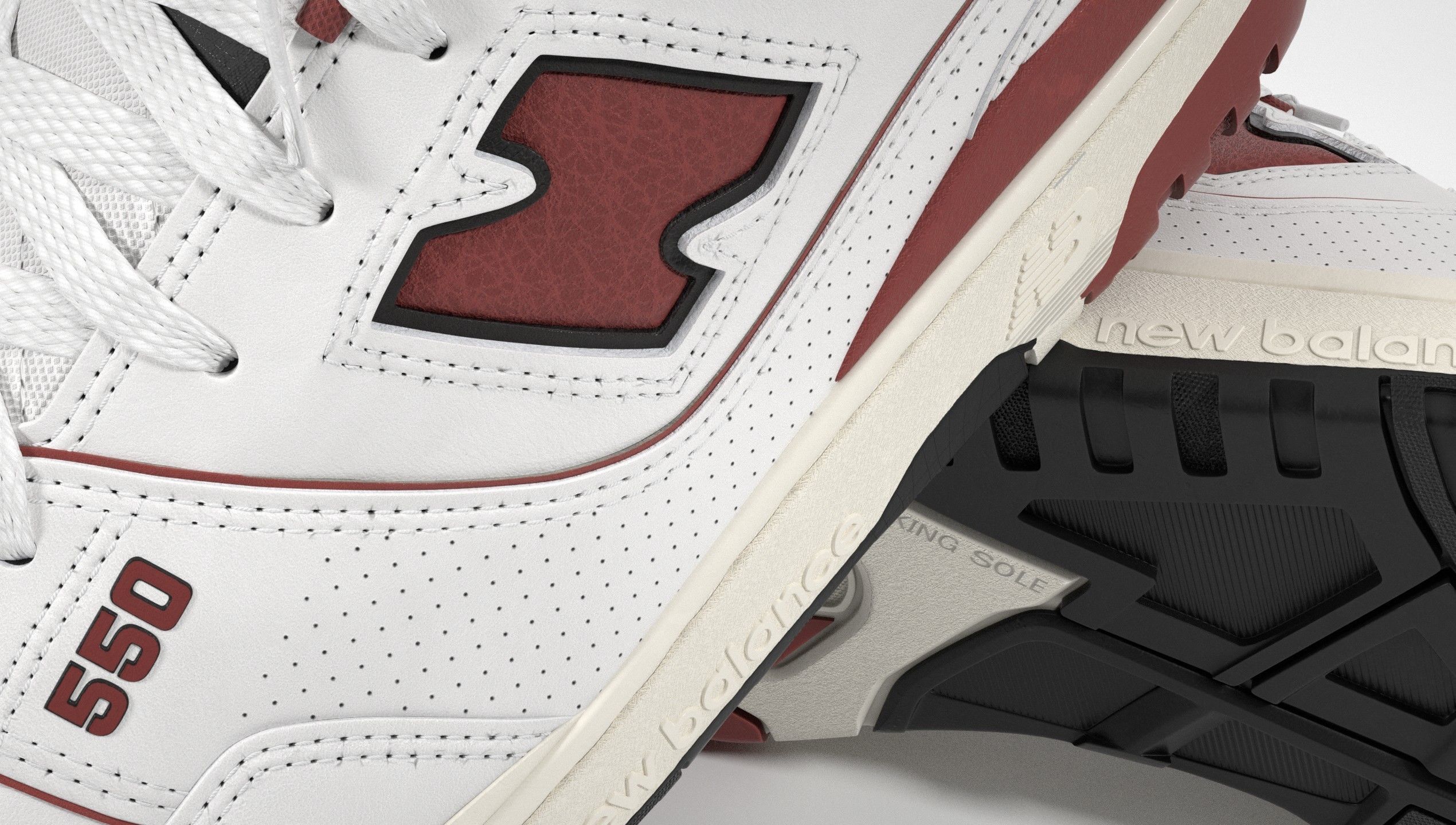 New Balance 550 Aime Leon Dore Red Shoe 3D model_26
