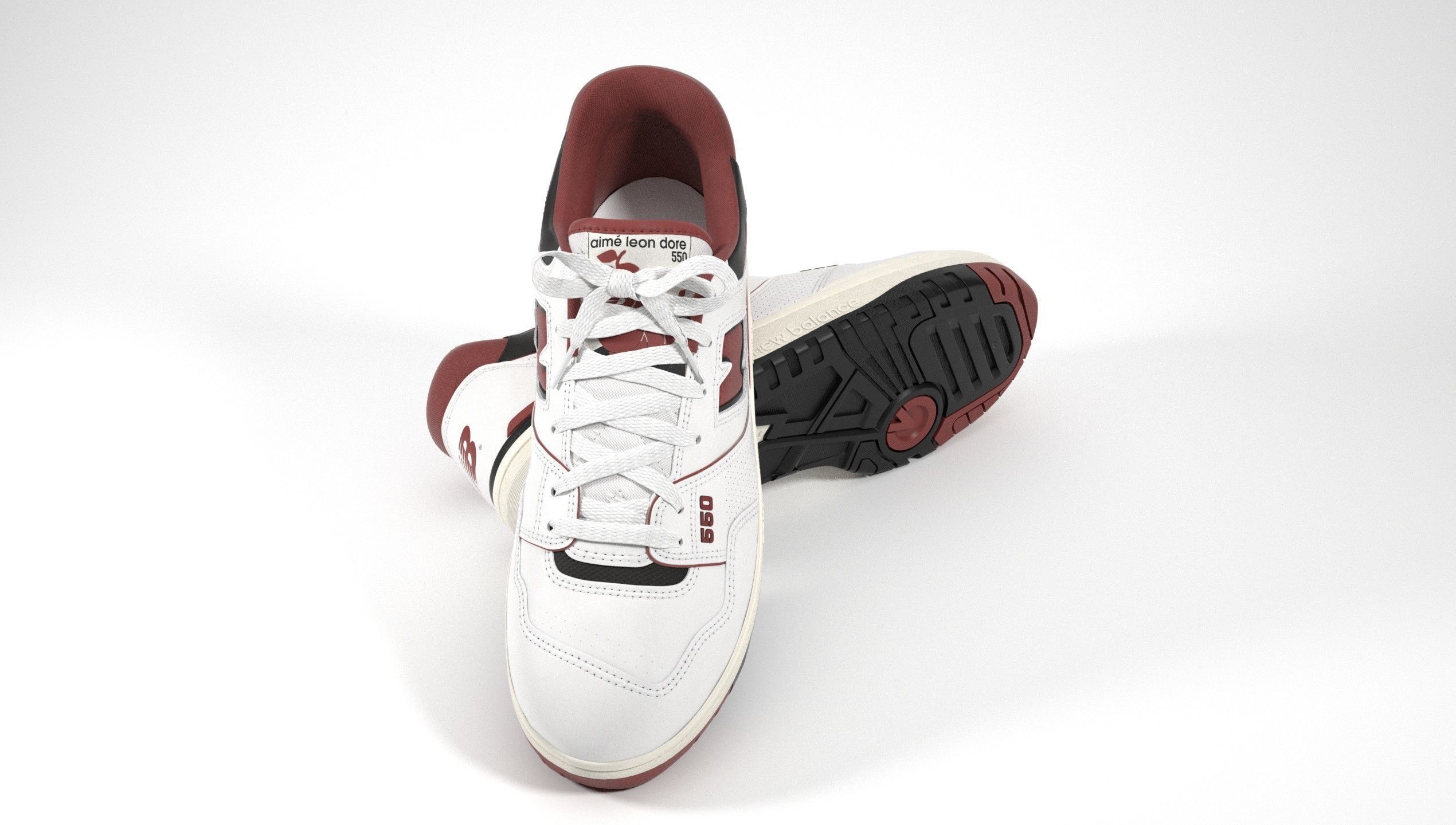 New Balance 550 Aime Leon Dore Red Shoe 3D model_24