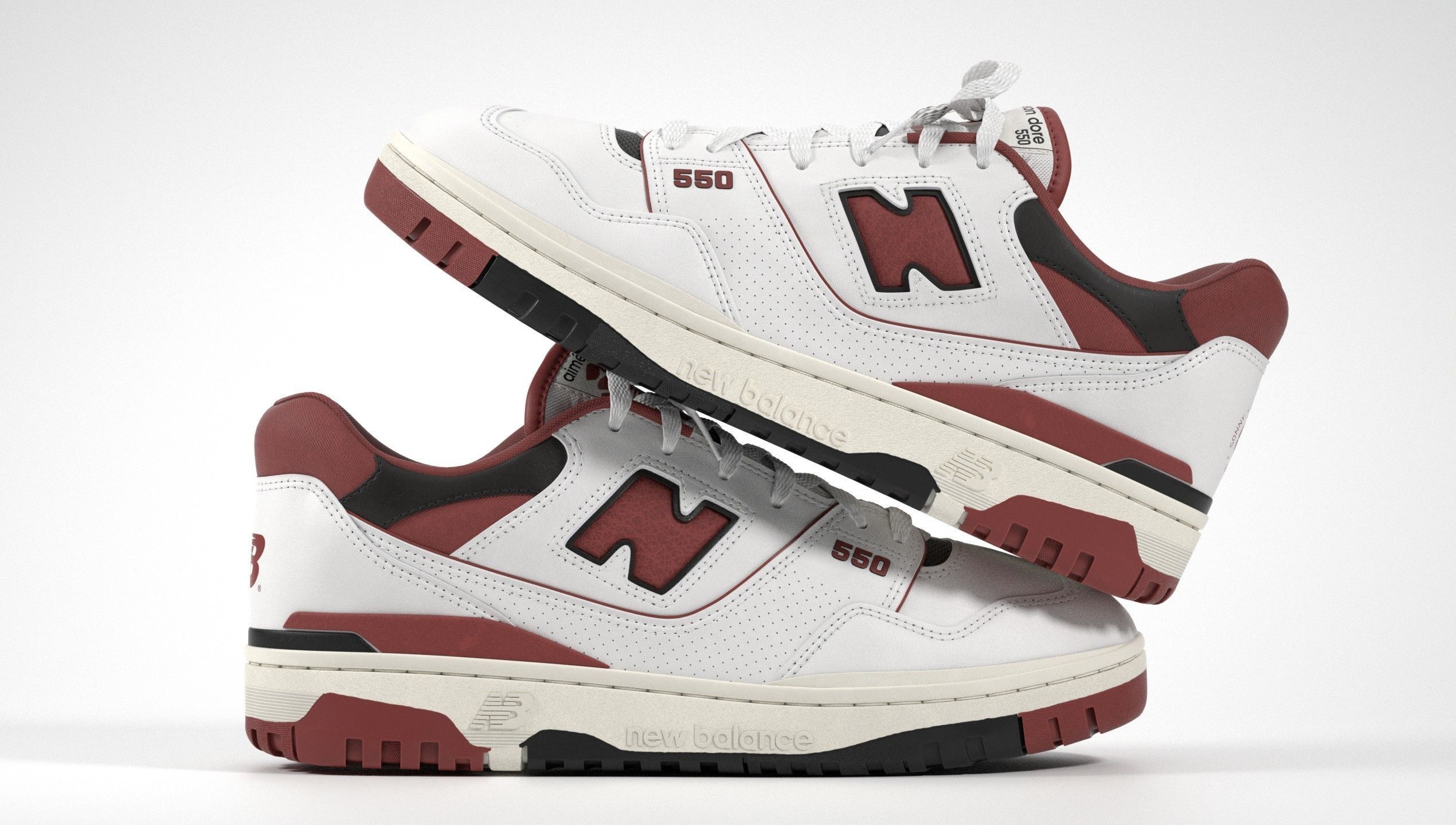 New Balance 550 Aime Leon Dore Red Shoe 3D model_16