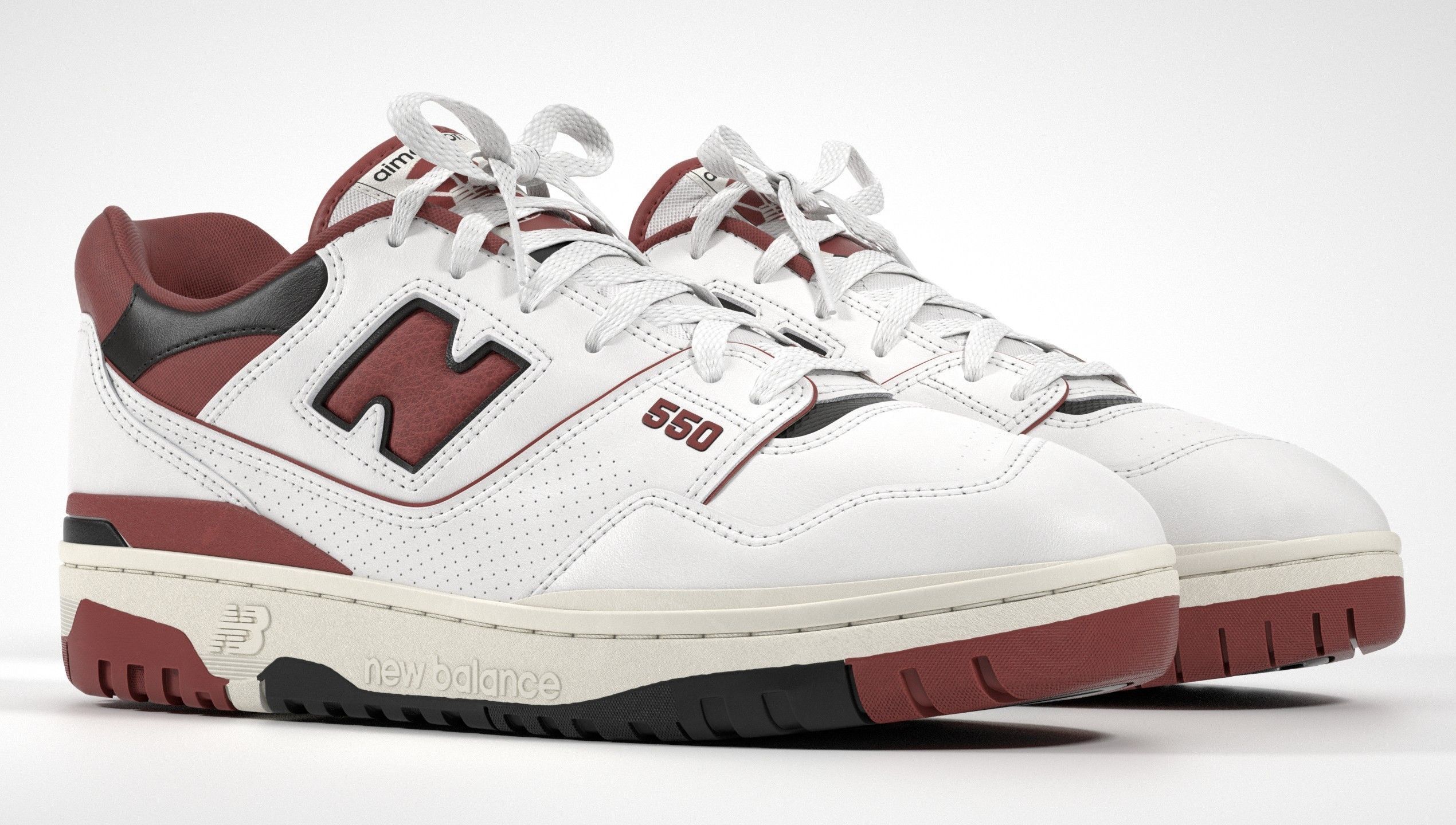 New Balance 550 Aime Leon Dore Red Shoe 3D model_25
