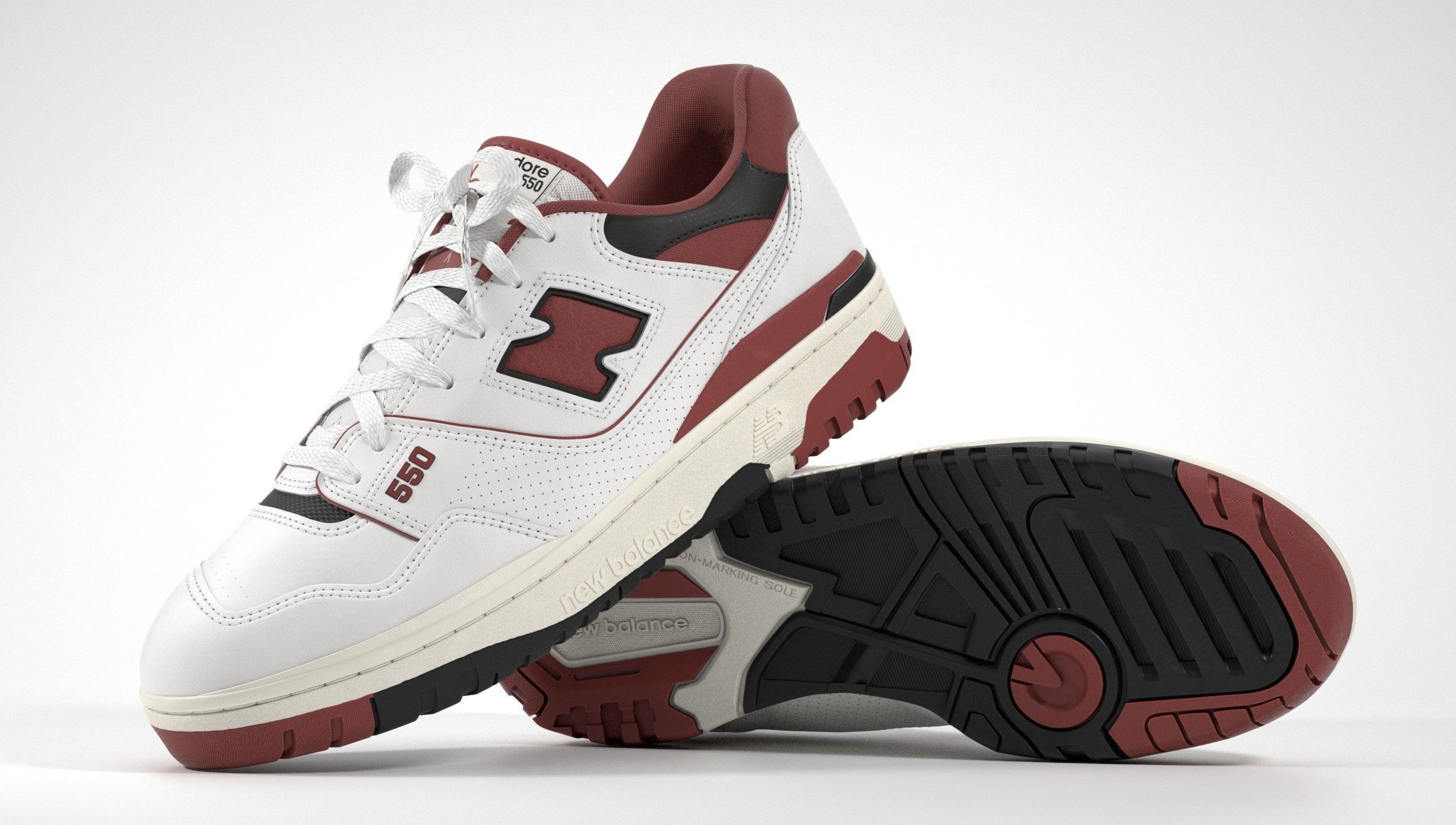 New Balance 550 Aime Leon Dore Red Shoe 3D model_4