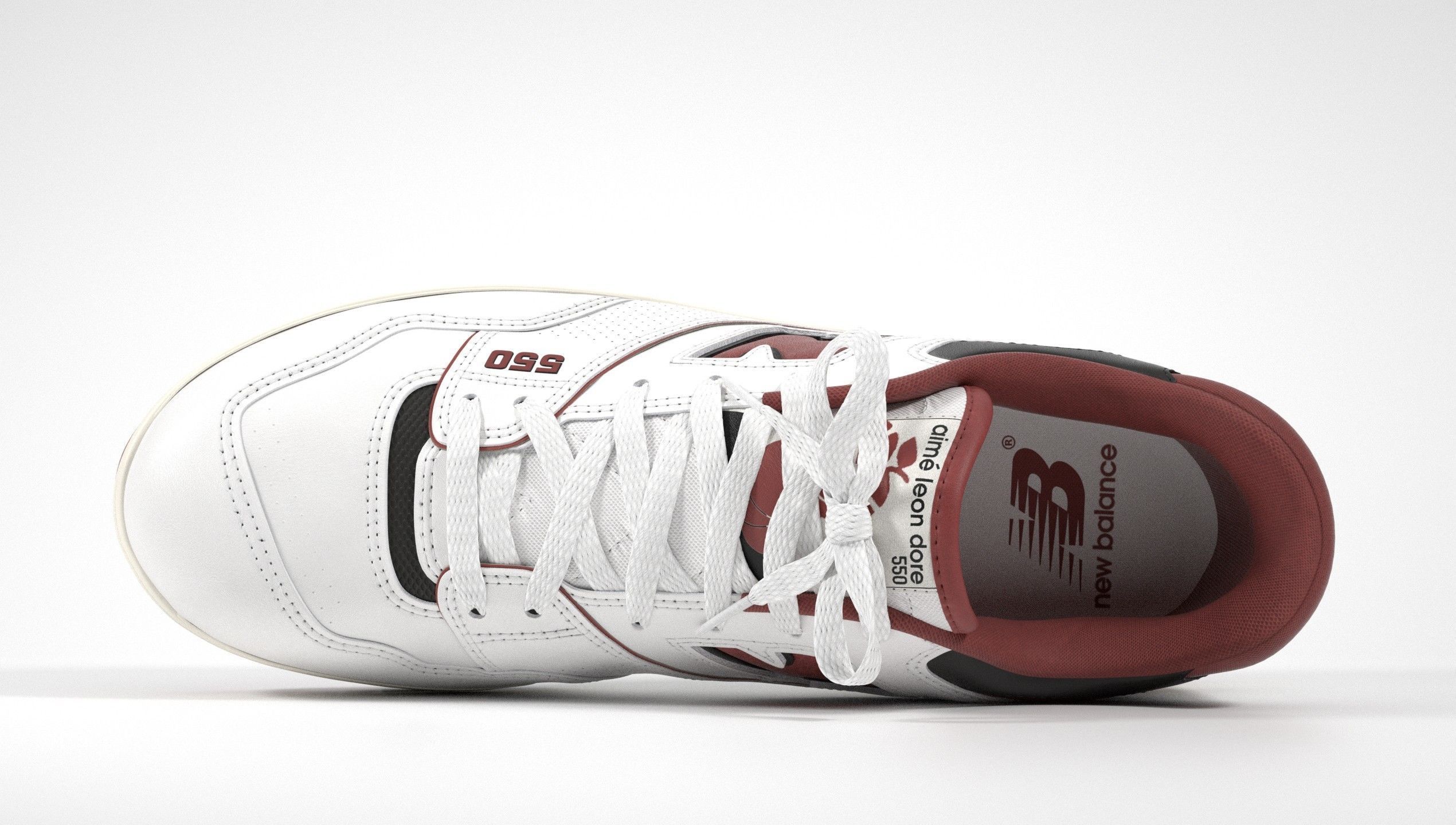 New Balance 550 Aime Leon Dore Red Shoe 3D model_15