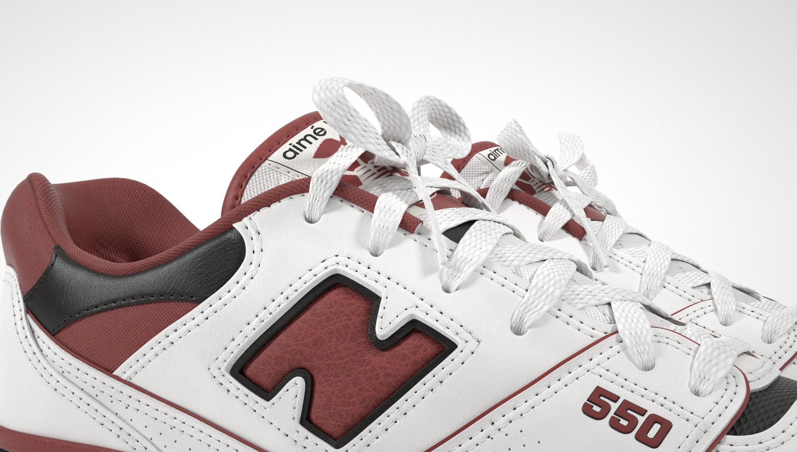 New Balance 550 Aime Leon Dore Red Shoe 3D model_14