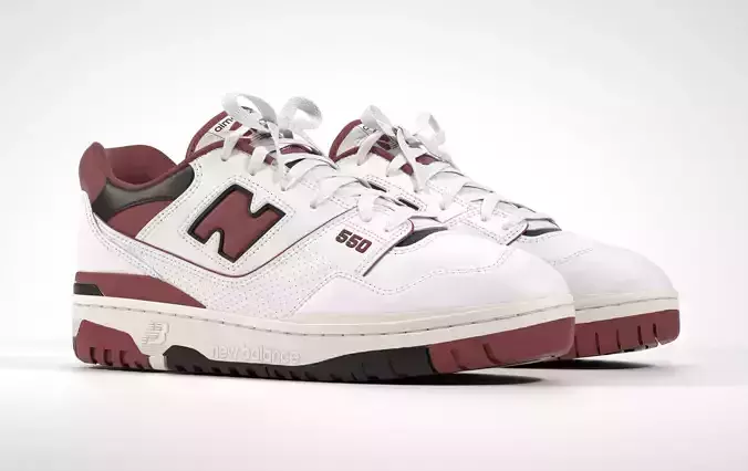 New Balance 550 Aime Leon Dore Red Shoe 3D model