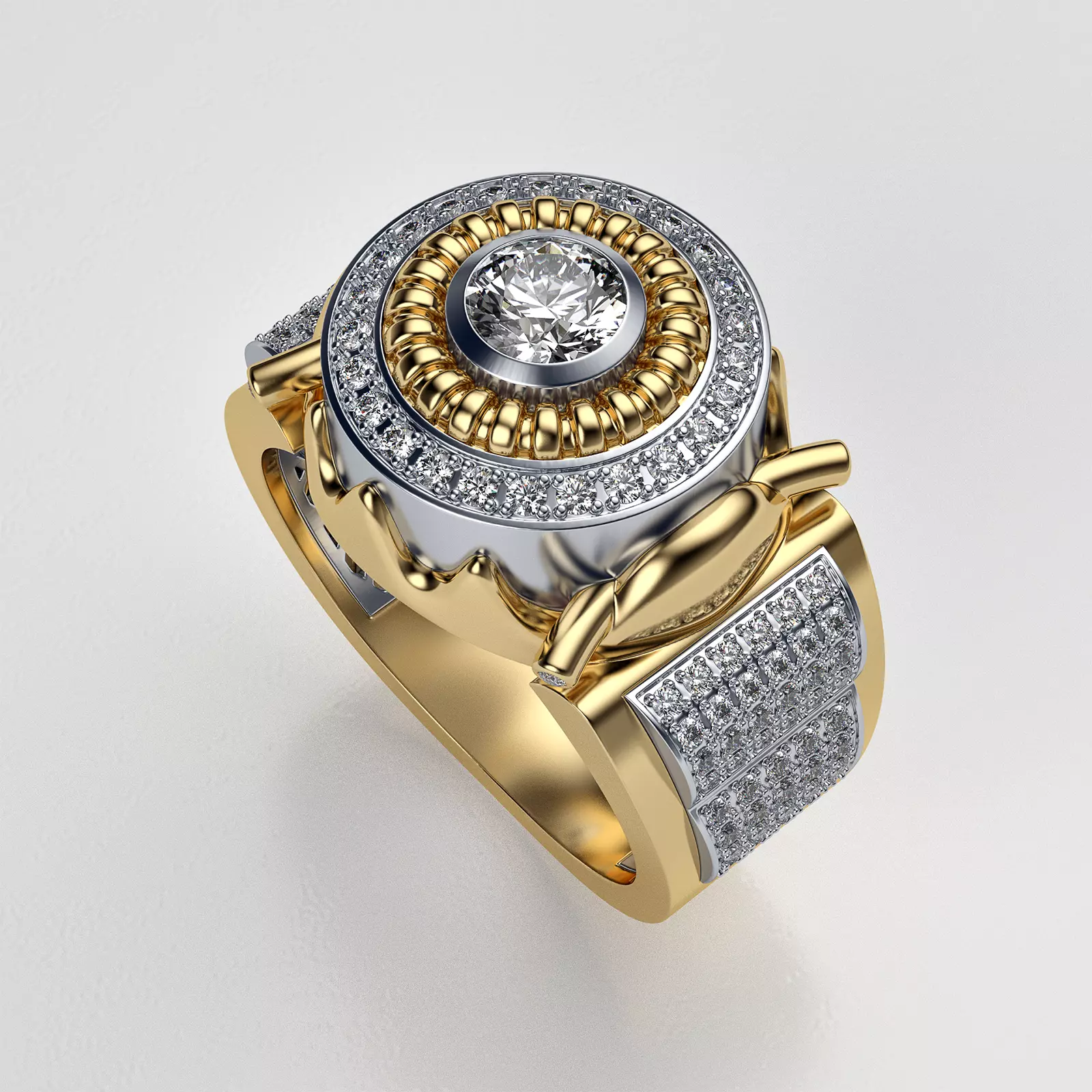 Man signet with diamonds 3D print model