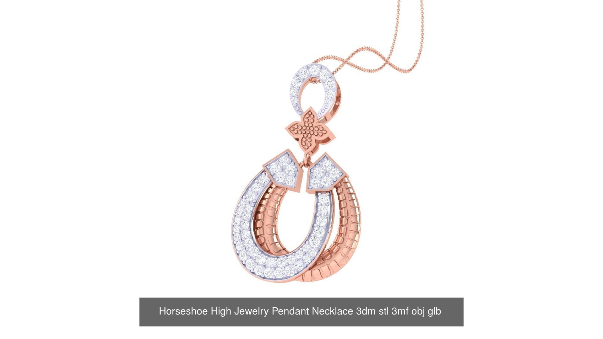 5 Horseshoe Charm Pendant Necklace  3D Model Collection_4