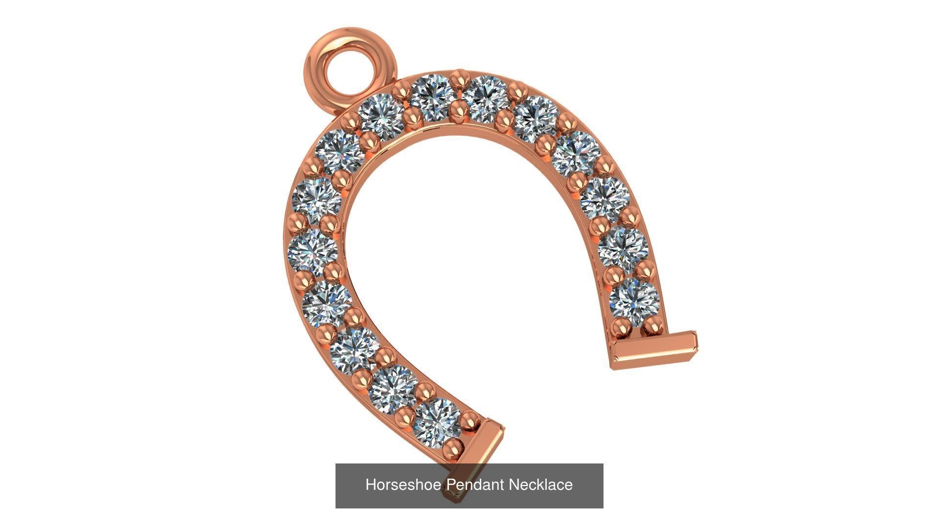 5 Horseshoe Charm Pendant Necklace  3D Model Collection_2