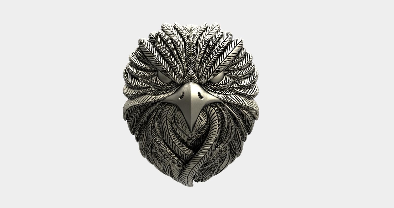 Eagle pendant  3D print model_7