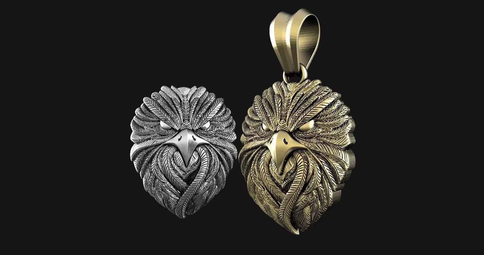 Eagle pendant  3D print model_0