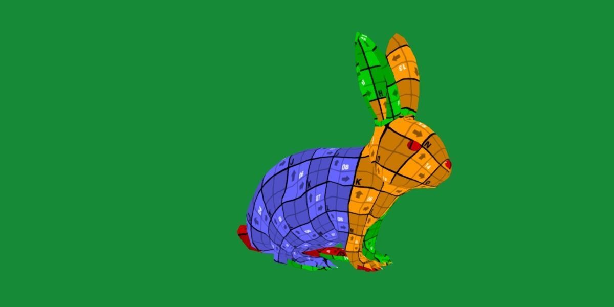 Easter Bunny Rabbit Low-poly 3D model_19
