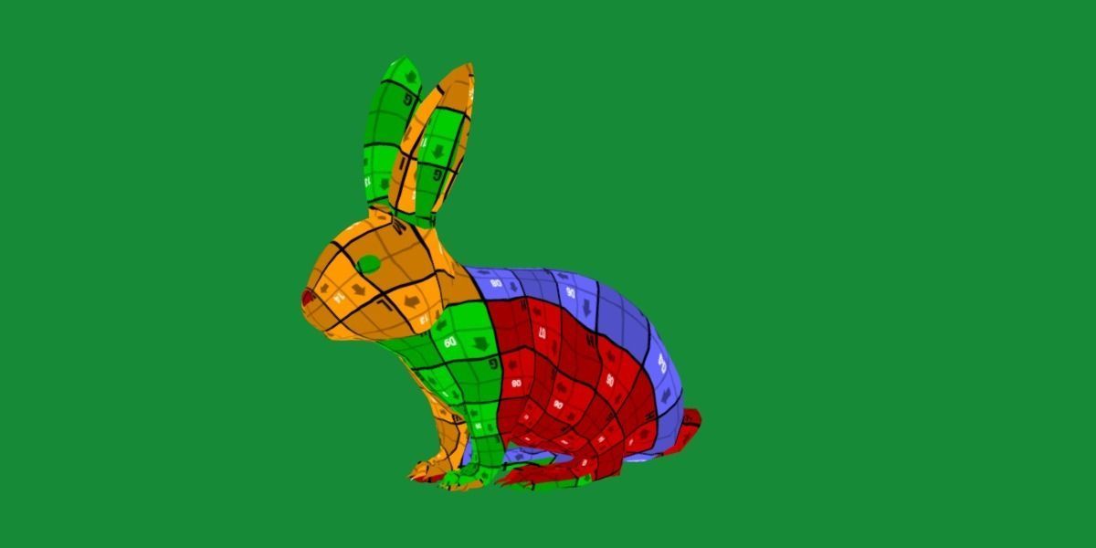 Easter Bunny Rabbit Low-poly 3D model_20
