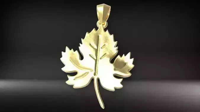 VINTAGE MAPLE LEAF PENDANT CHARM NECKLACE 
