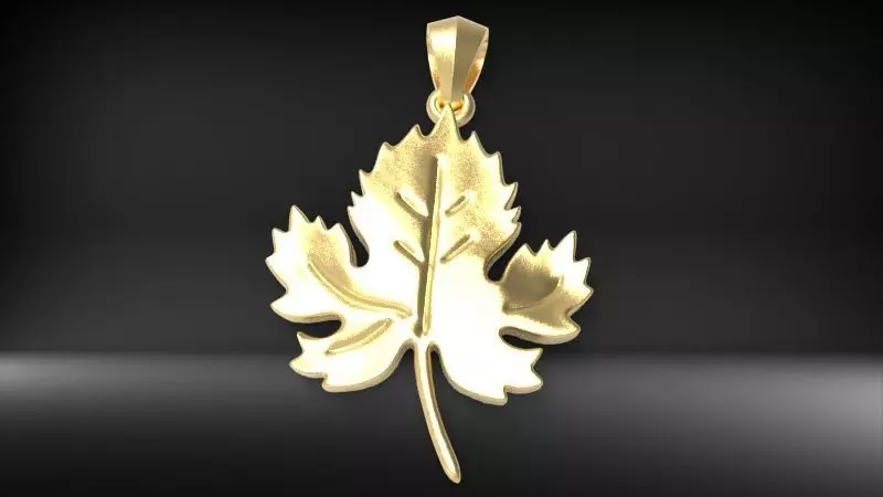 VINTAGE MAPLE LEAF PENDANT CHARM NECKLACE 3D print model