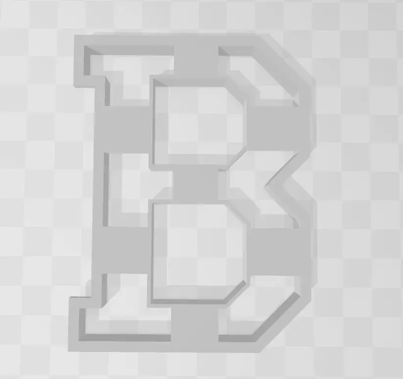 3D MODEL CUTTER LETTER B  3D print model_0