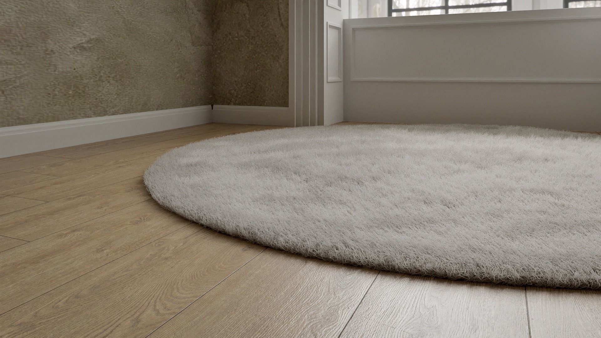 Round Grey Rug 3D model_1