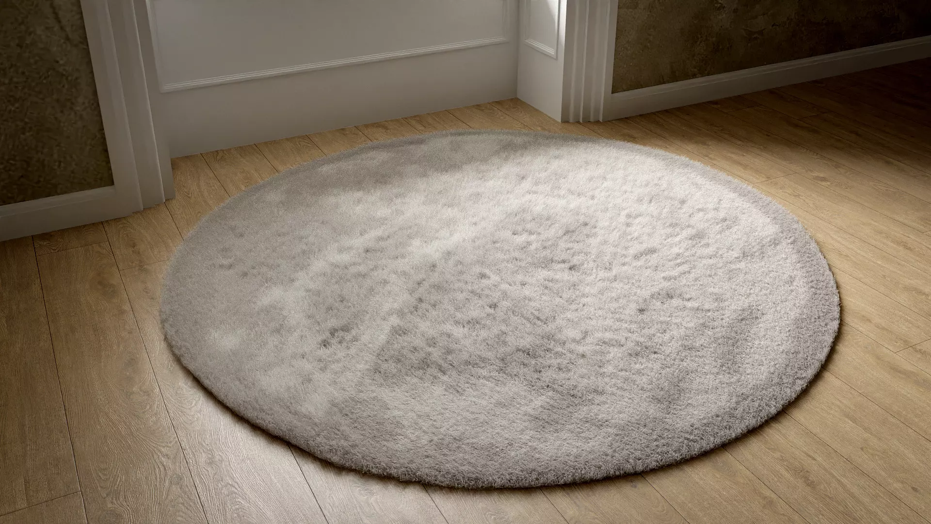 Round Grey Rug 3D model_0