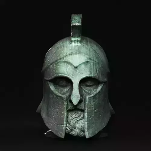 Head With Hoplite Helmet