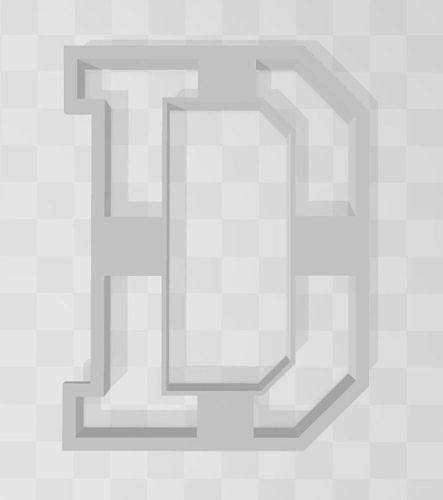 3D MODEL CUTTER LETTER D 3D print model