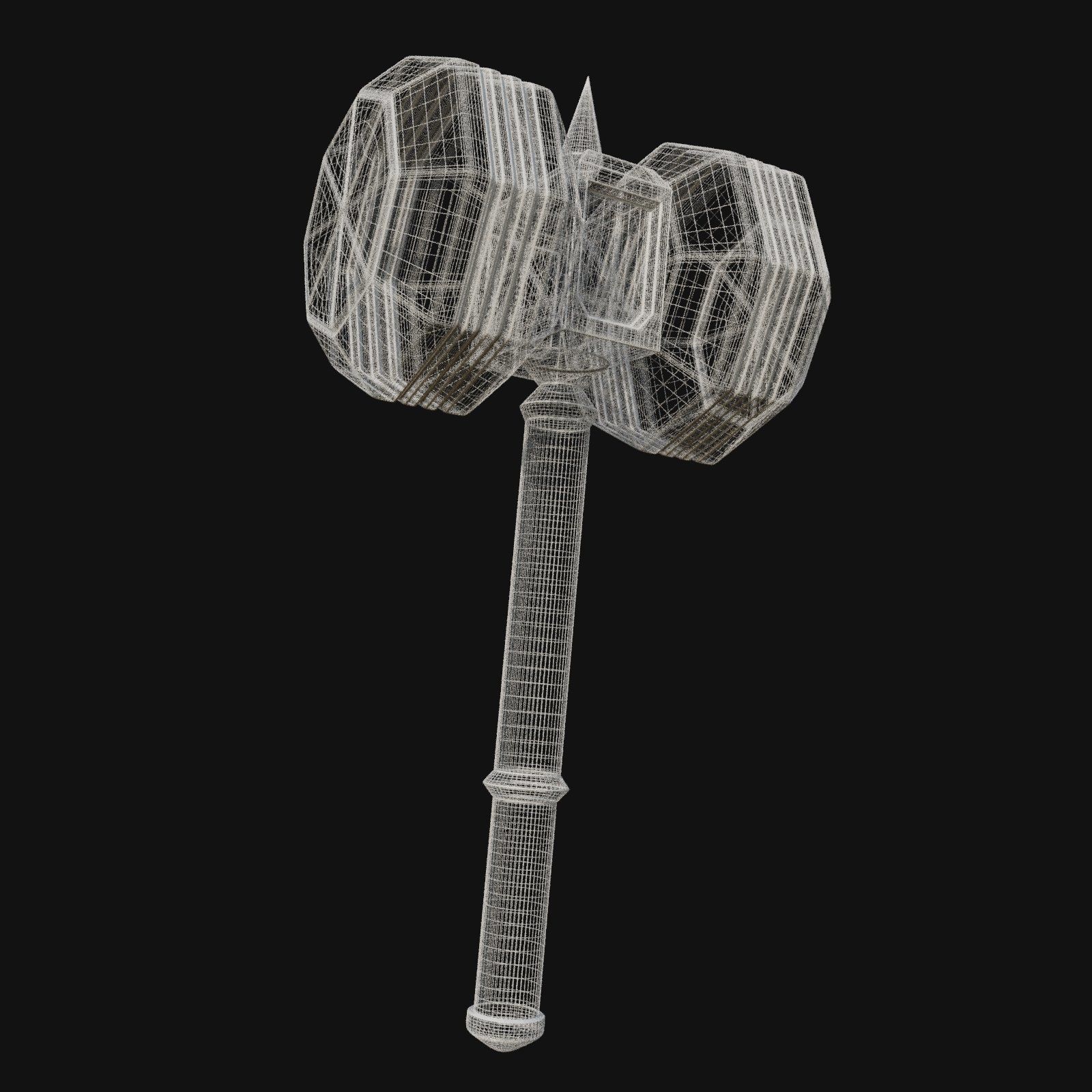 Vintage Inspired 3D Model of Claw Hammer 3D model_6