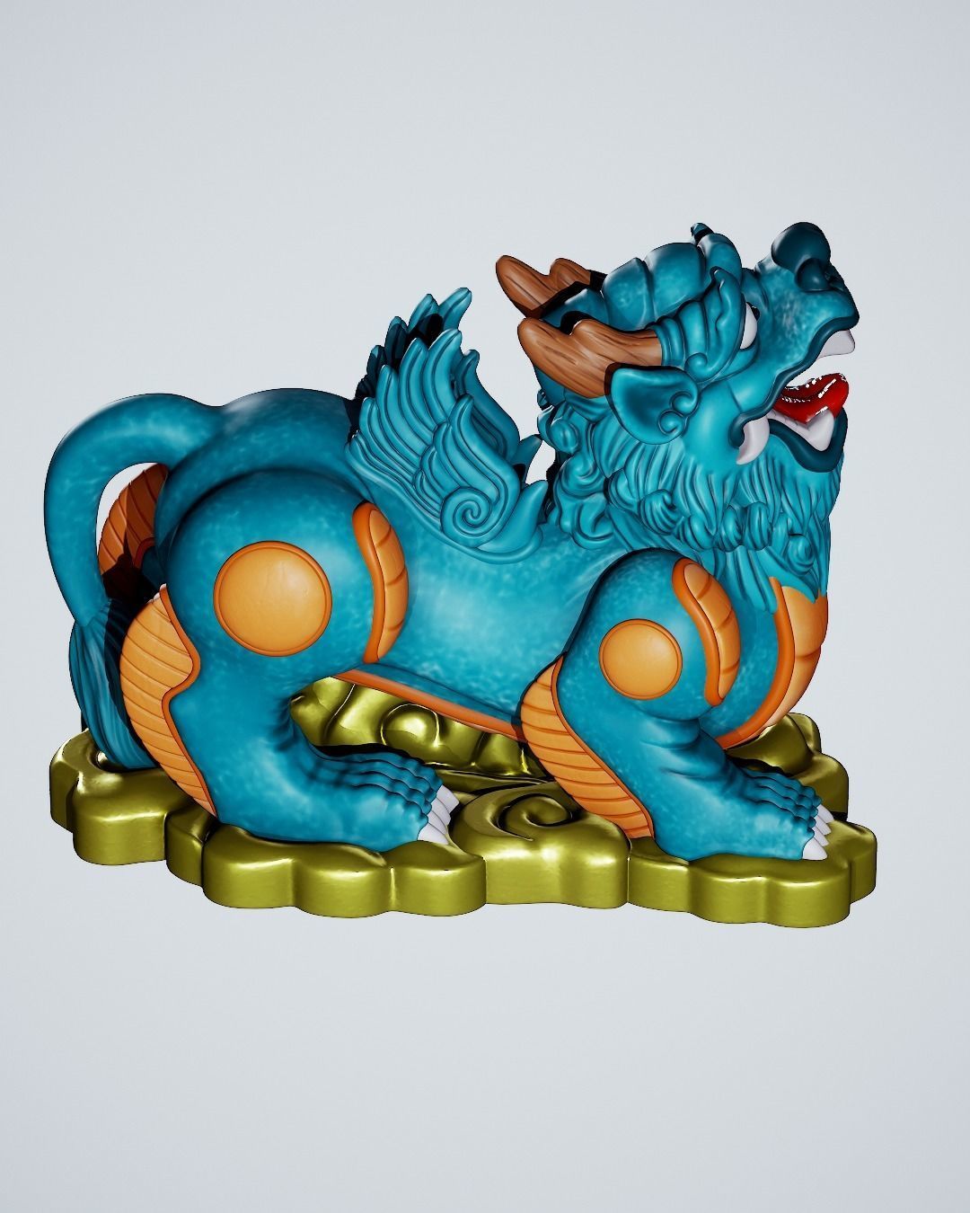 PIXIU STATUE 3D print model_5