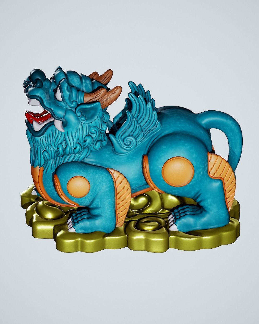 PIXIU STATUE 3D print model_1