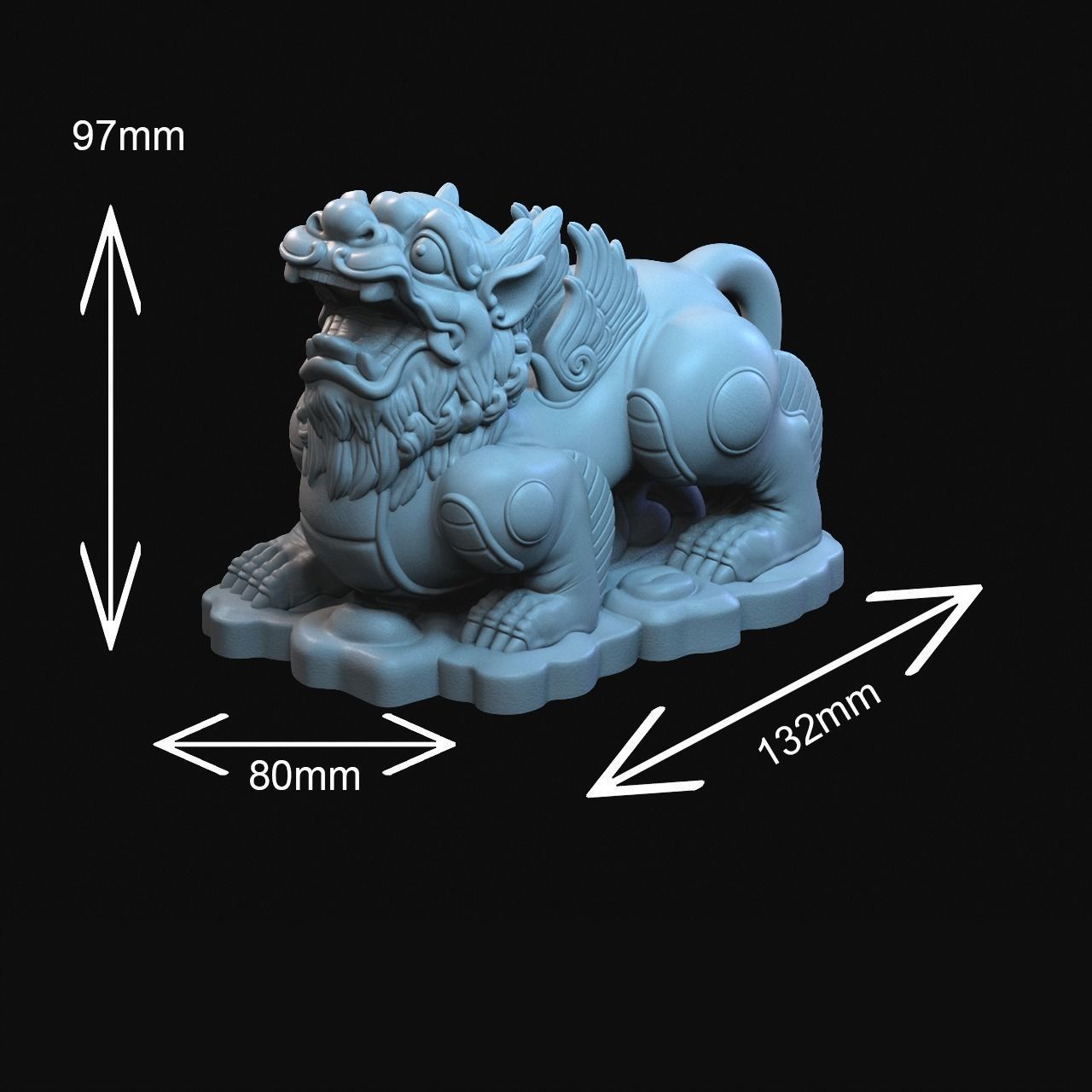 PIXIU STATUE 3D print model_7