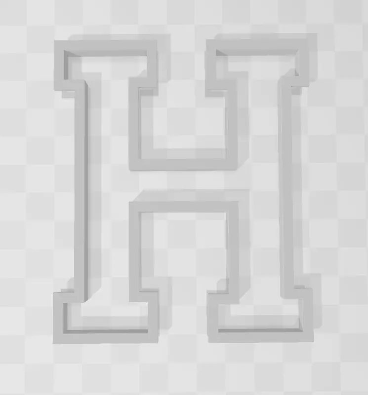 3D MODEL CUTTER LETTER H 3D print model_0