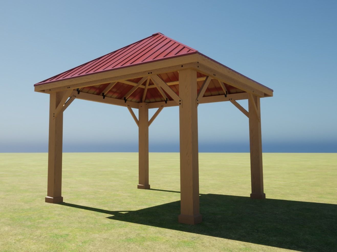High definition optimized Gazebo Low-poly 3D model_3