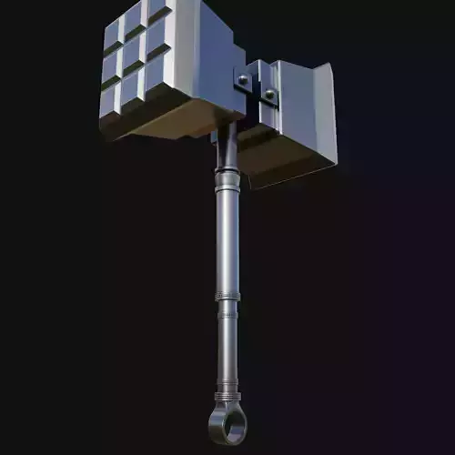 Ergonomic Grip 3D Model of Handheld Hammer 3D model