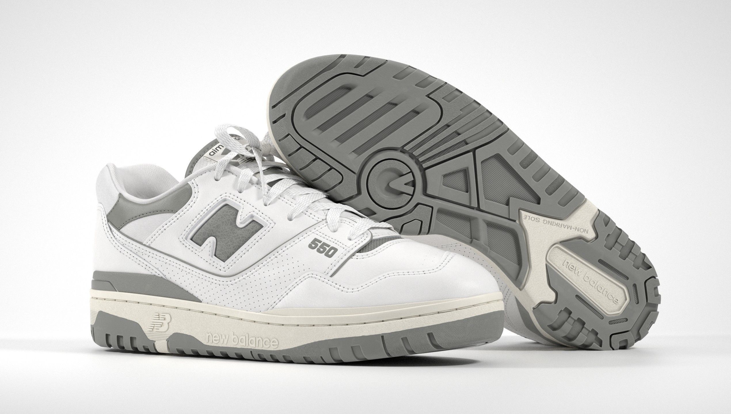 New Balance 550 Aime Leon Dore Grey Shoe 3D model_25