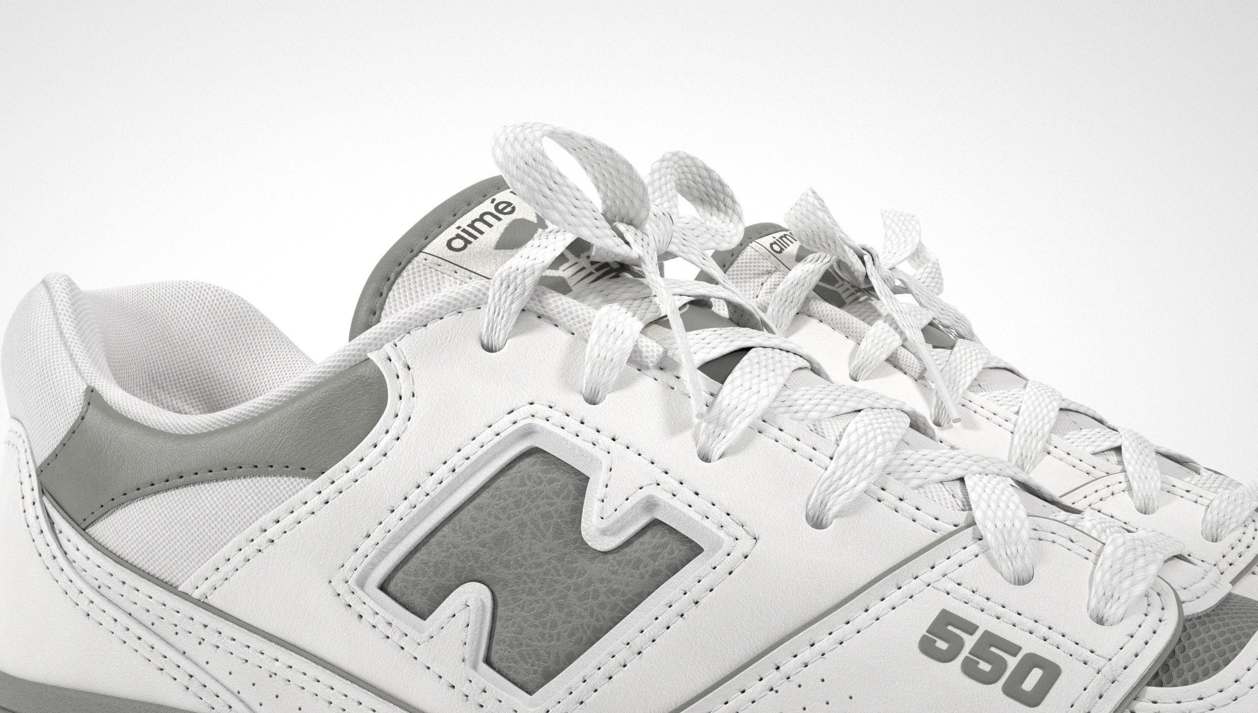 New Balance 550 Aime Leon Dore Grey Shoe 3D model_14