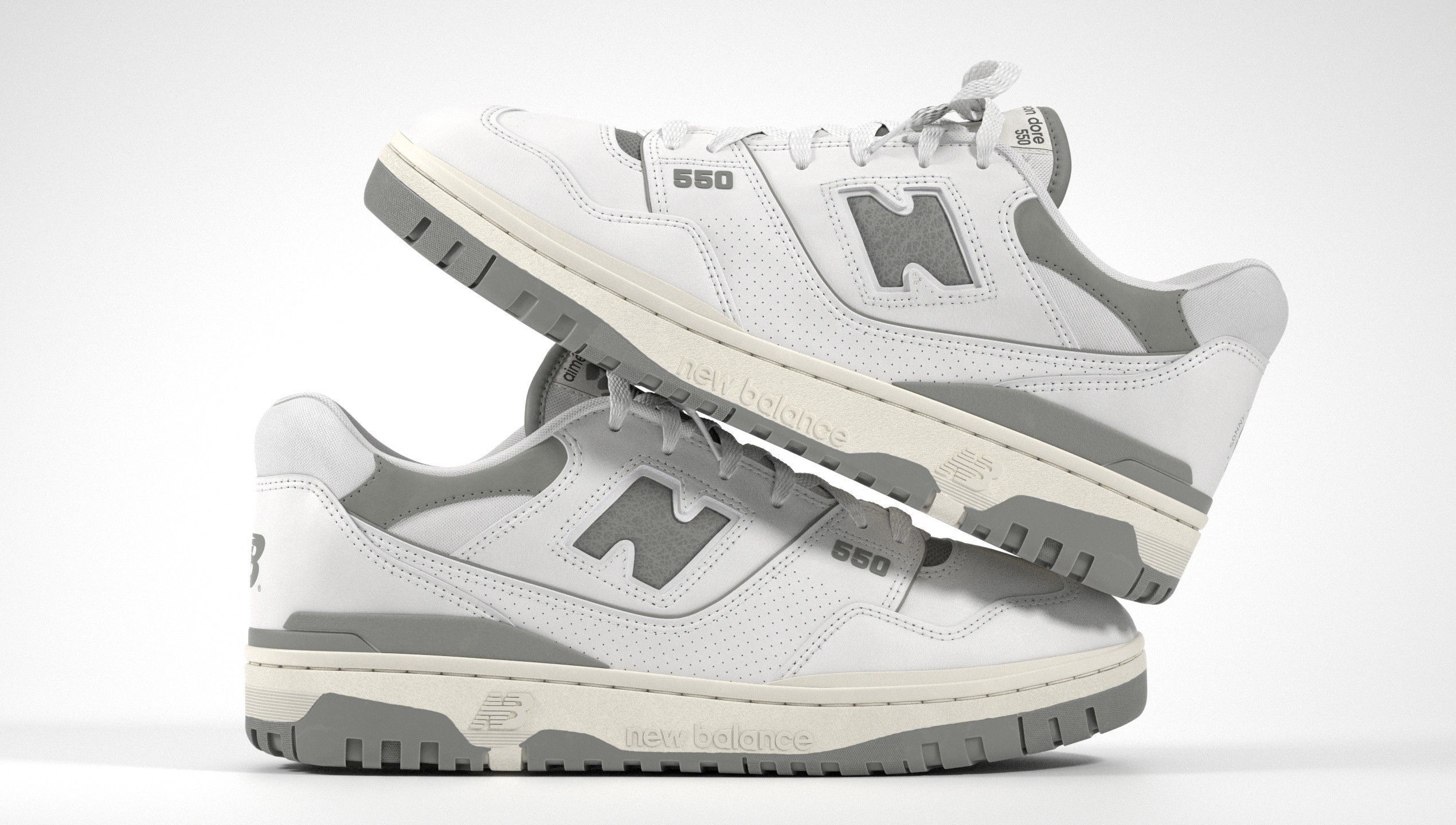New Balance 550 Aime Leon Dore Grey Shoe 3D model_15