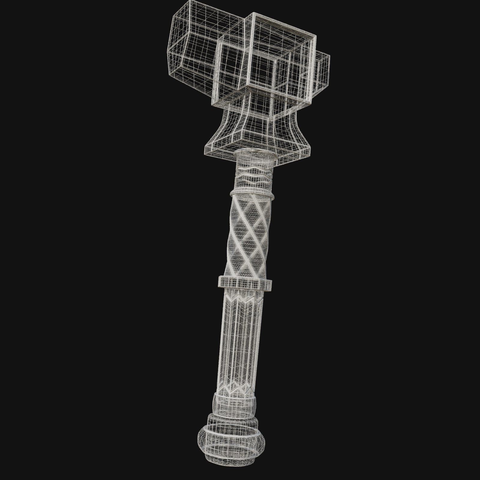 Antique Charm 3D Model of Victorian Hammer 3D model_6