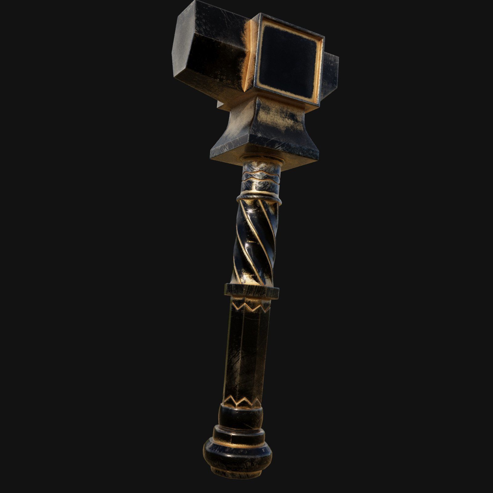 Antique Charm 3D Model of Victorian Hammer 3D model_4