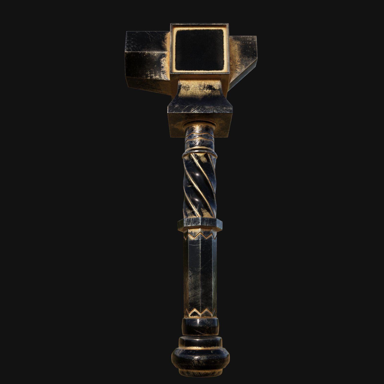 Antique Charm 3D Model of Victorian Hammer 3D model_7