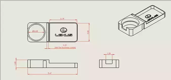 LEXUS 2IS CUP HOLDER  2006-2013 3D print model