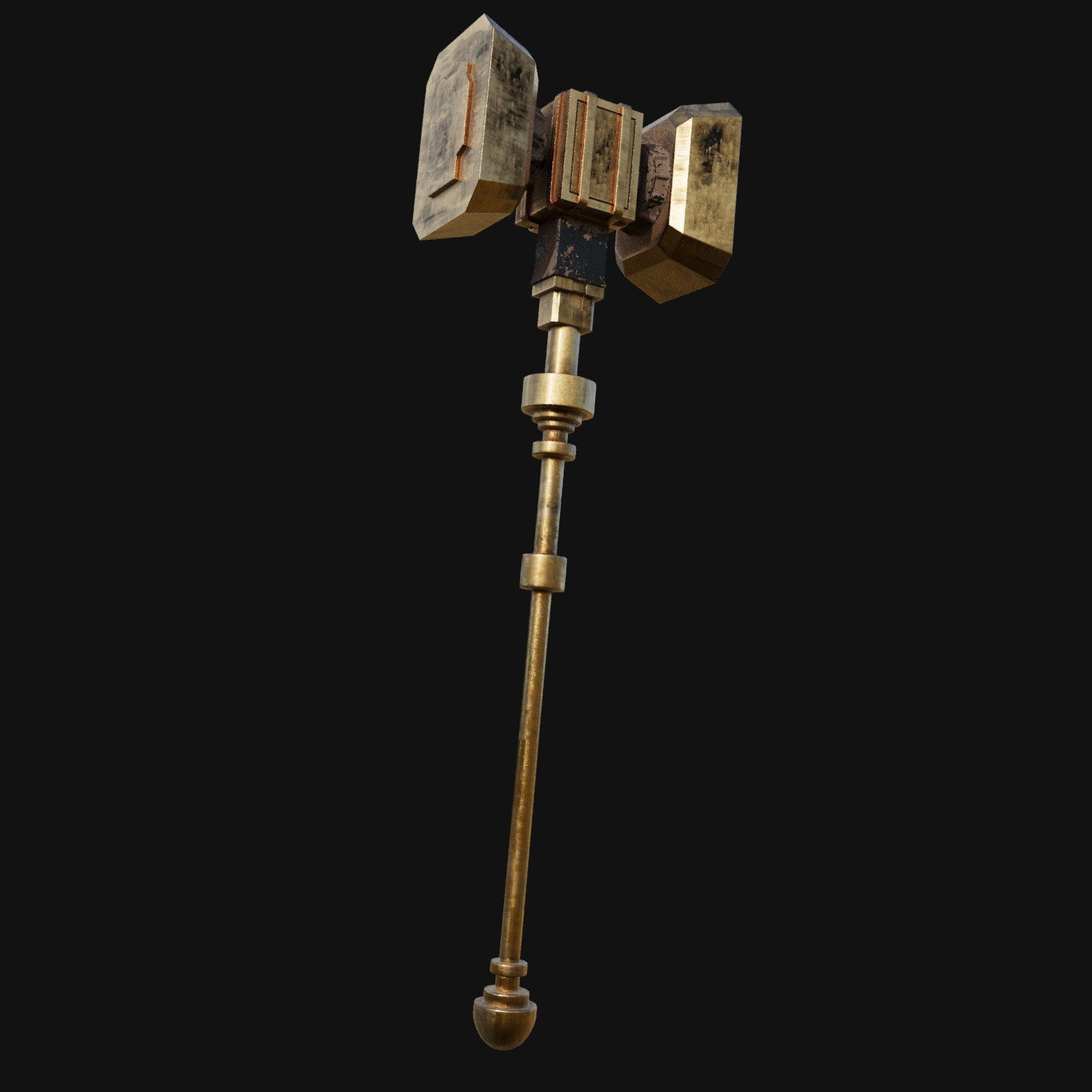Unique Aesthetic 3D Model of Artisan Hammer 3D model_3