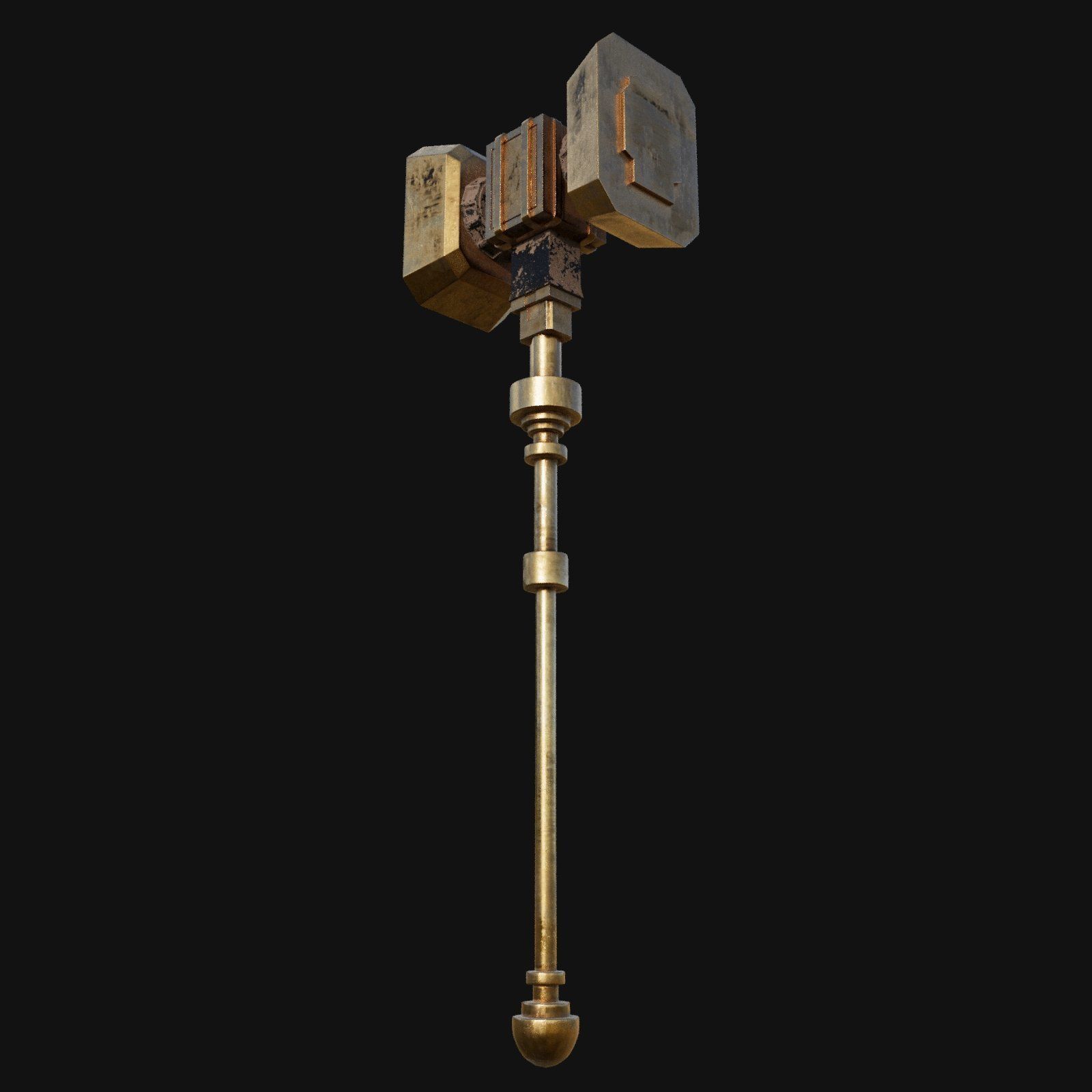 Unique Aesthetic 3D Model of Artisan Hammer 3D model_9